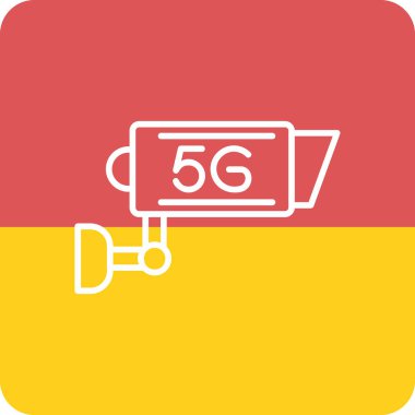 5g CCTV Kamera simgesi doldurulmuş özet biçimi 