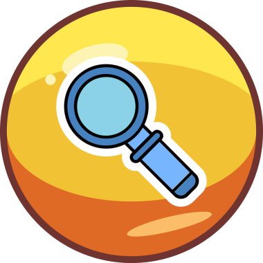 Büyütme cam simgesi, vektör illüstrasyonu 