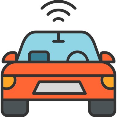 Özerk Otomobil Web simgesi, vektör illüstrasyonu 
