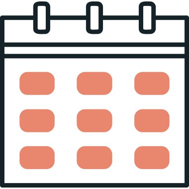 Takvim simgesi, vektör illüstrasyonu basit tasarım