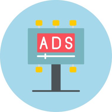 Reklam panosu simgesi, vektör illüstrasyonu basit tasarım
