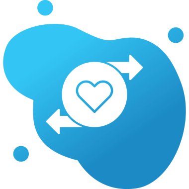 Kalp sembollü yeniden yükleme simgesi, vektör illüstrasyonu 