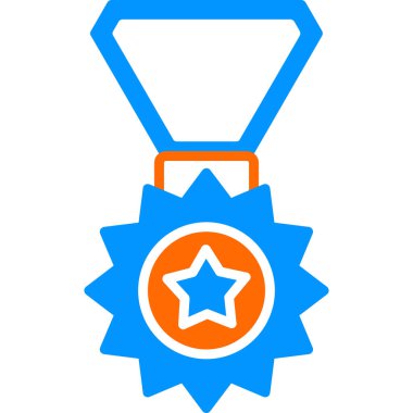 Kurdele ikon vektör illüstrasyonlu madalya 