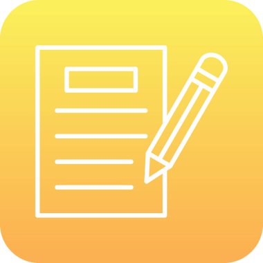 kalem ile doküman. Web simgesi basit illüstrasyon