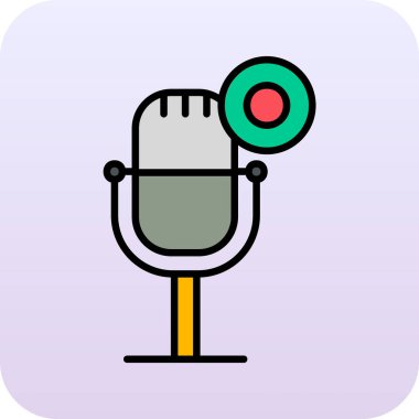 mikrofon simgesi, vektör illüstrasyonu basit tasarım