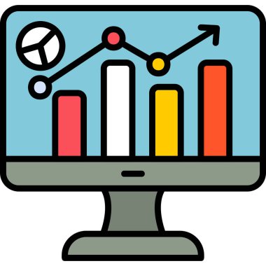 Analytics icon, vector illustration simple design