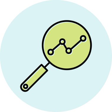 Analitik Araştırma. Web simgesi basit illüstrasyon             