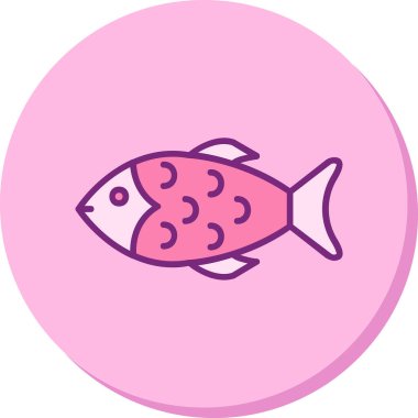 Balık. Web simgesi vektör illüstrasyonu 