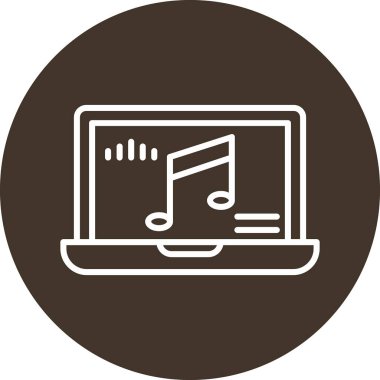 dizüstü bilgisayar vektör illüstrasyonu üzerine nota