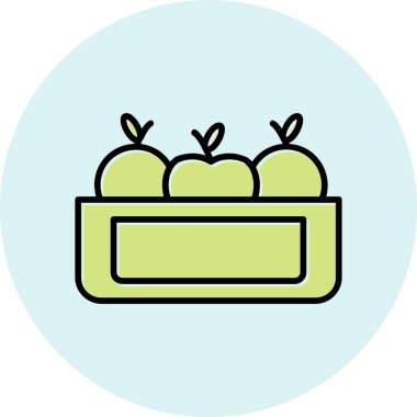 Kutudaki elmaların vektör illüstrasyonu 