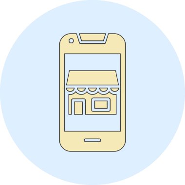 Akıllı telefon web simgesi, vektör illüstrasyonunda çevrimiçi rezervasyon