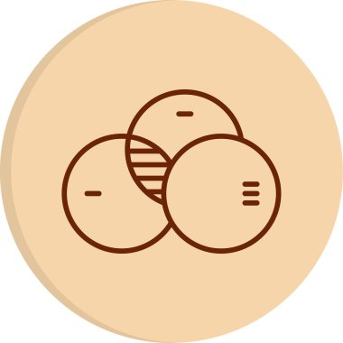 Venn Diyagram Web simgesi vektör çizimi