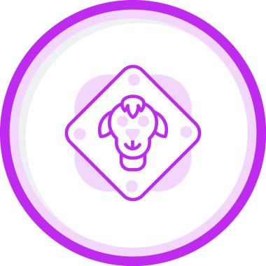 Keçi hayvan simgesi, vektör illüstrasyonu