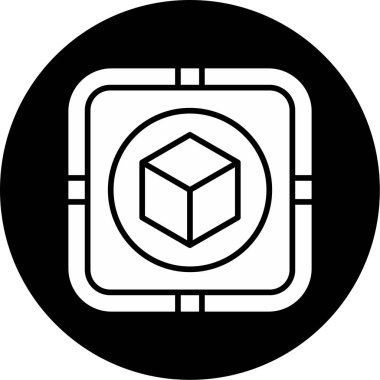 3d küp simgesi, vektör illüstrasyonu