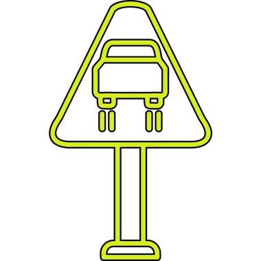Düz Yol Simgesi, Vektör İllüstrasyonu 