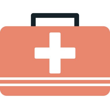 İlk Yardım Kiti tıbbi ikon vektör çizimi