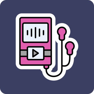 Müzik Oynatıcı web simgesi, vektör illüstrasyonu 