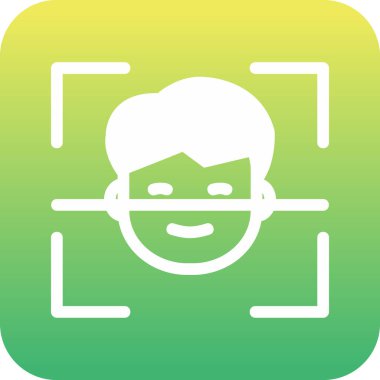 Yüz Tanıma simgesi, vektör illüstrasyonu basit tasarım