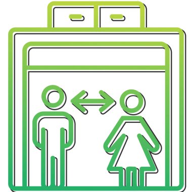 Asansör simgesi, vektör illüstrasyonu basit tasarım