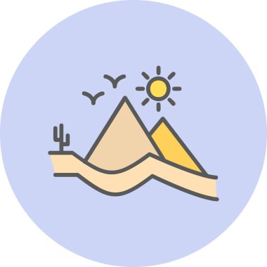 Dune simgesi çizgi vektör çizimi 