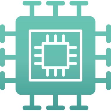 İşlemci. Web simgesi basit tasarım 