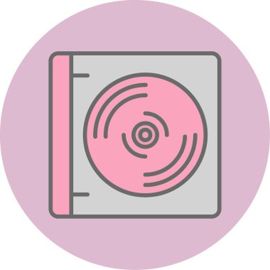 CD mi? Web simgesi basit illüstrasyon                