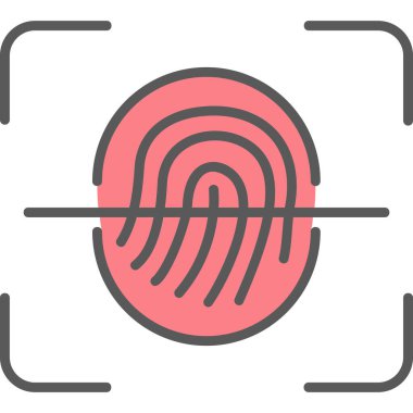 Parmak Tarayıcı Web simgesi, vektör illüstrasyonu