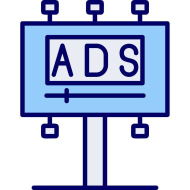 Reklam panosu simgesi, vektör illüstrasyonu basit tasarım