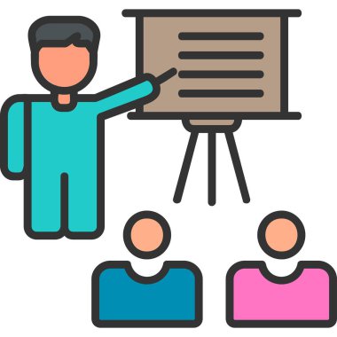 personel eğitim simgesi, vektör illüstrasyonu basit tasarım