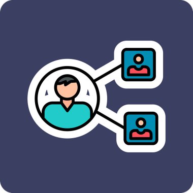 insanlar bağlantı simgesi, vektör illüstrasyonu basit tasarım