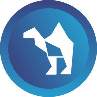 Origami tarzında deve simgesi, vektör illüstrasyonu 