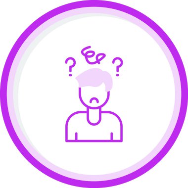 Soru işaretleri ile karışık adam simgesi. Basit tasarım 