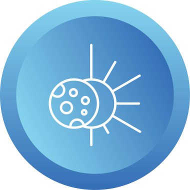 Güneş tutulması simgesi, vektör illüstrasyonu   