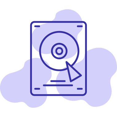 Sabit disk simgesi, vektör illüstrasyonu basit tasarım