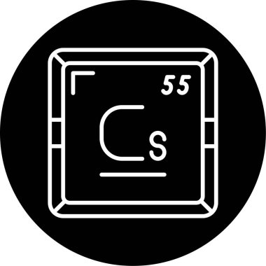 Sezyum modern simgesinin vektör illüstrasyonu                      