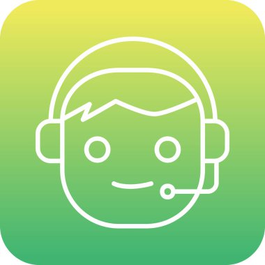 Çağrı Merkezi, operatör simgesi vektör çizimi