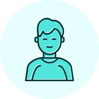 İnsan avatar web simgesi basit illüstrasyon 