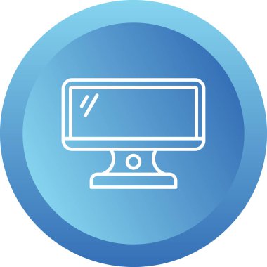 Bilgisayar monitörü. Web simgesi basit illüstrasyon 