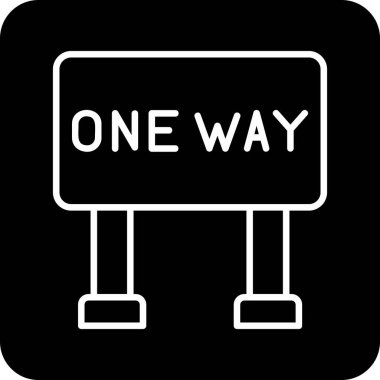 Tek Yol İşaret Ağı simgesi, vektör illüstrasyonu