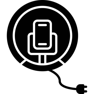 kablosuz şarj simgesi, vektör illüstrasyonu basit tasarım