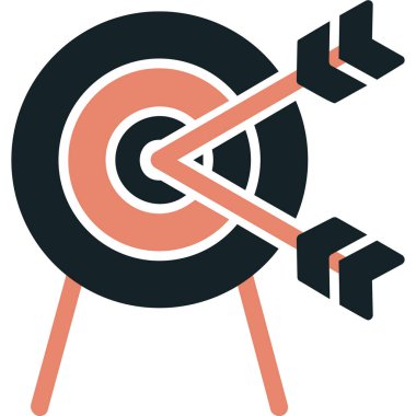 Oklu ağ simgesi olan hedef basit illüstrasyon