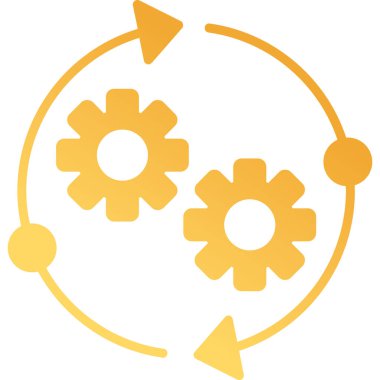 İlerleyin, vitesler. Web simgesi basit illüstrasyon