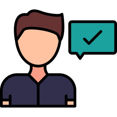 Düz simge, vektör gösterimi yanıtla 