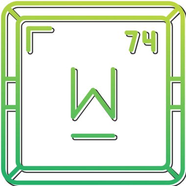 Periyodik tablo simgesinin Tungsten kimyasal ögesi