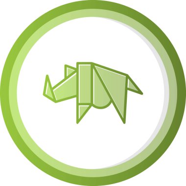 Origami biçiminde gergedan simgesi, vektör 