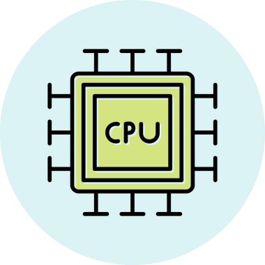 cpu icon, vector illustration simple design