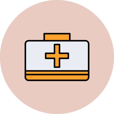 İlk Yardım Kiti tıbbi ikon vektör çizimi