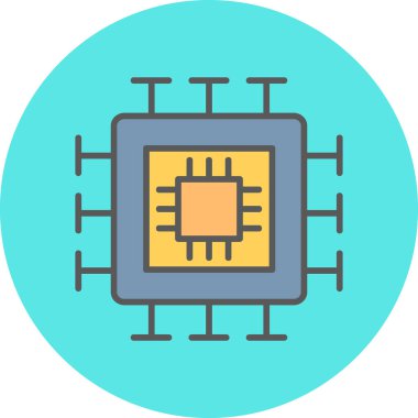 İşlemci. Web simgesi basit tasarım 