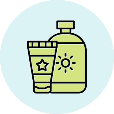 Güneş kremi modern simgesinin vektör illüstrasyonu               