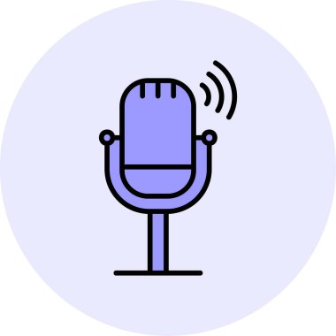 Canlı Podcast ikon vektör çizimi